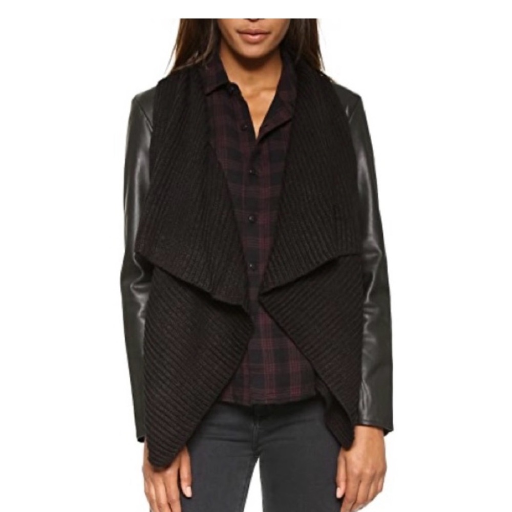 BB Dakota Sarafina leather Jacket Sweater Drape coat xs
